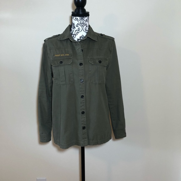 Forever 21 Utility Military Style Button Down Shirt Jacket - Picture 9 of 11